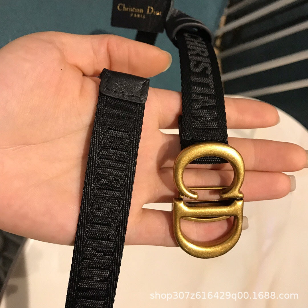 Premium Slim Monogram Buckle Belt For Women Ultra Thin Fashion Accessory Statement