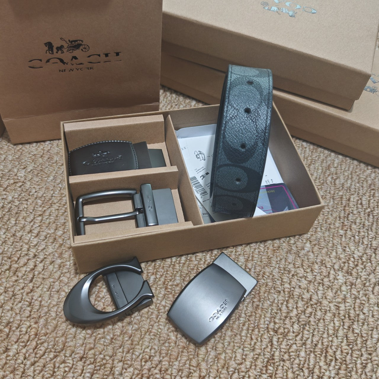 Premium Men's Interchangeable Belt Gift Set