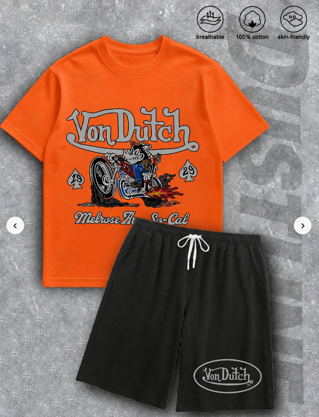 Men's Graphic Crew Neck T-Shirt and Drawstring Shorts Set