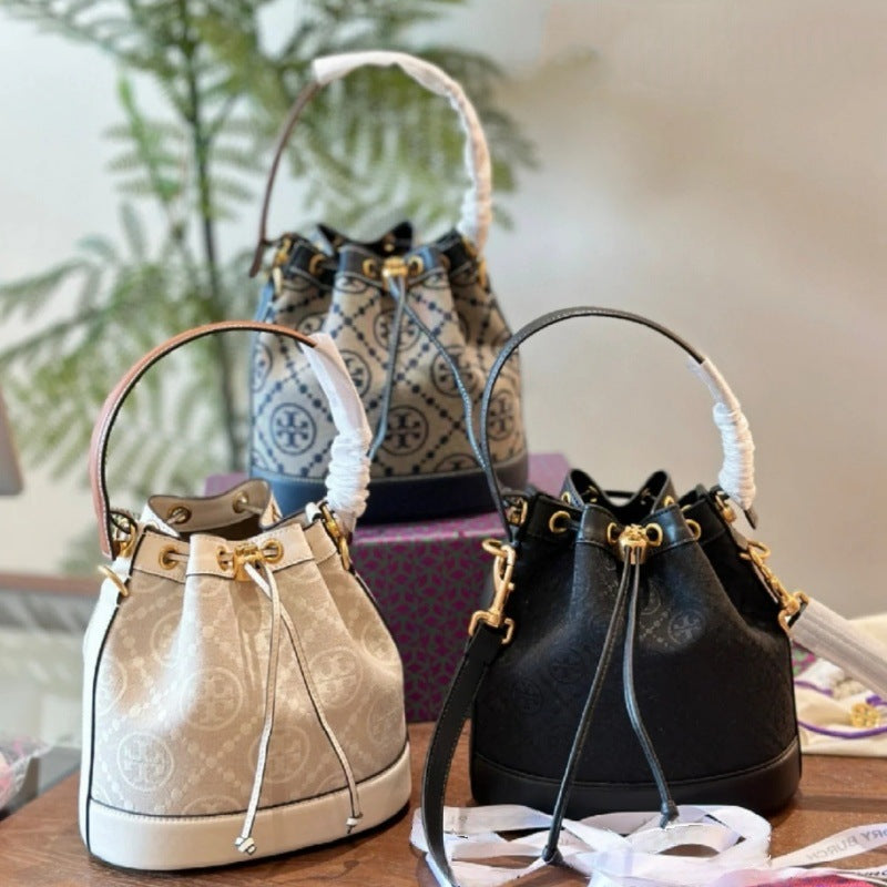 TB new trendy bag bag old flower full print mini bucket bag large capacity fashion and versatile cross-body handbag women's bag