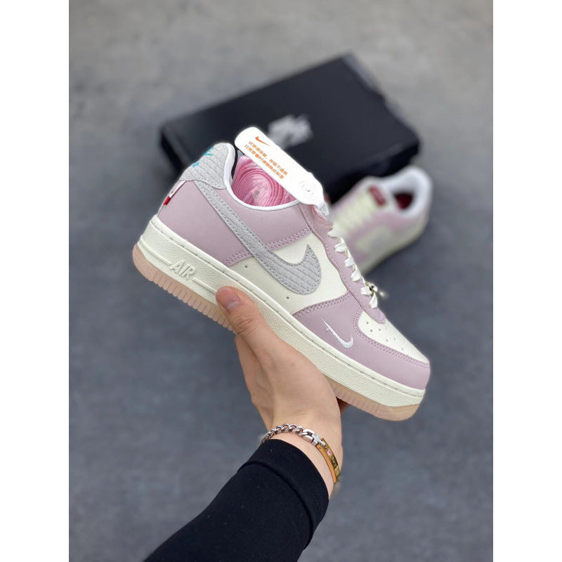 Putian High Quality AF1 Air Force One Valentine's Day White Hook Male and Female Couple Campus Versatile Heightened Athletic Board Shoes