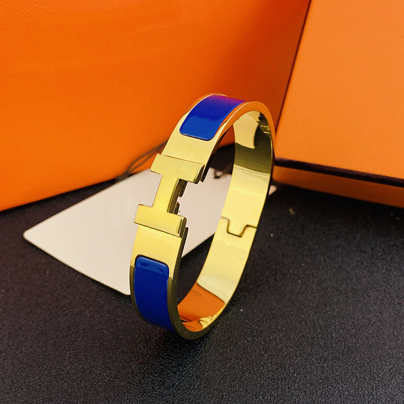 12mm wide H Letter Luxe Bracelet For Women