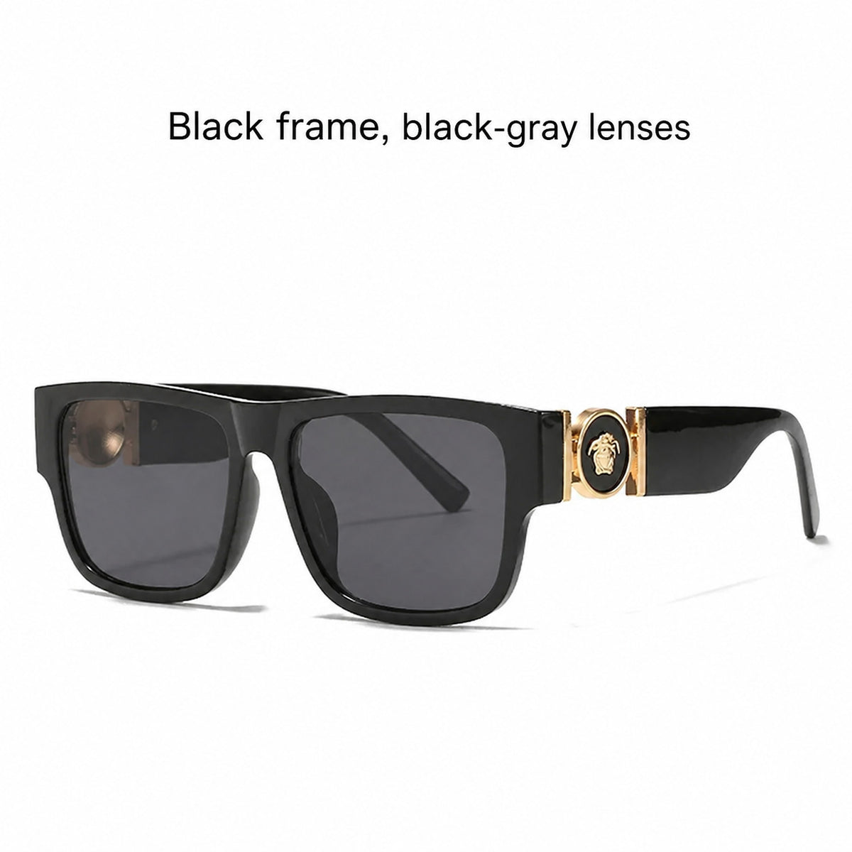 Oversized Square Sunglasses with Wide Temple Arms