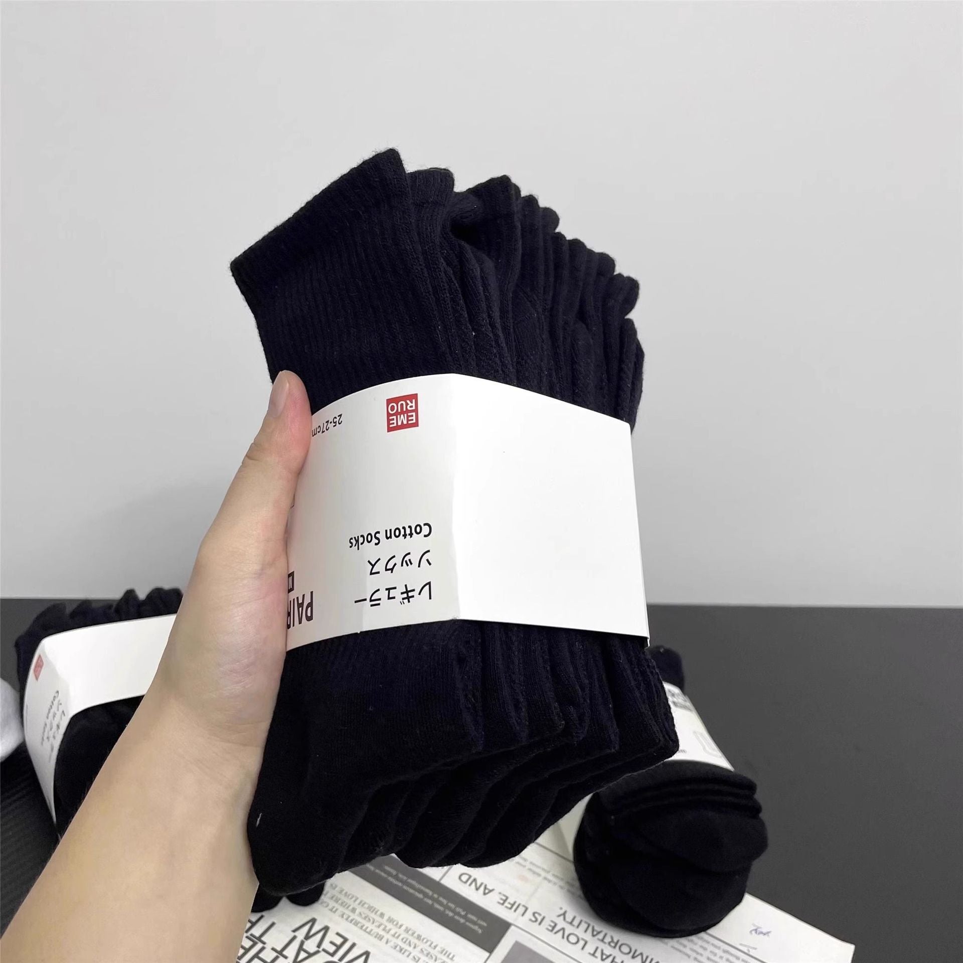 NK Box Hook Socks Sporty Versatile Medium Socks Running Breathable Sweat Absorbent Socks Fashionable Wearable Short Socks