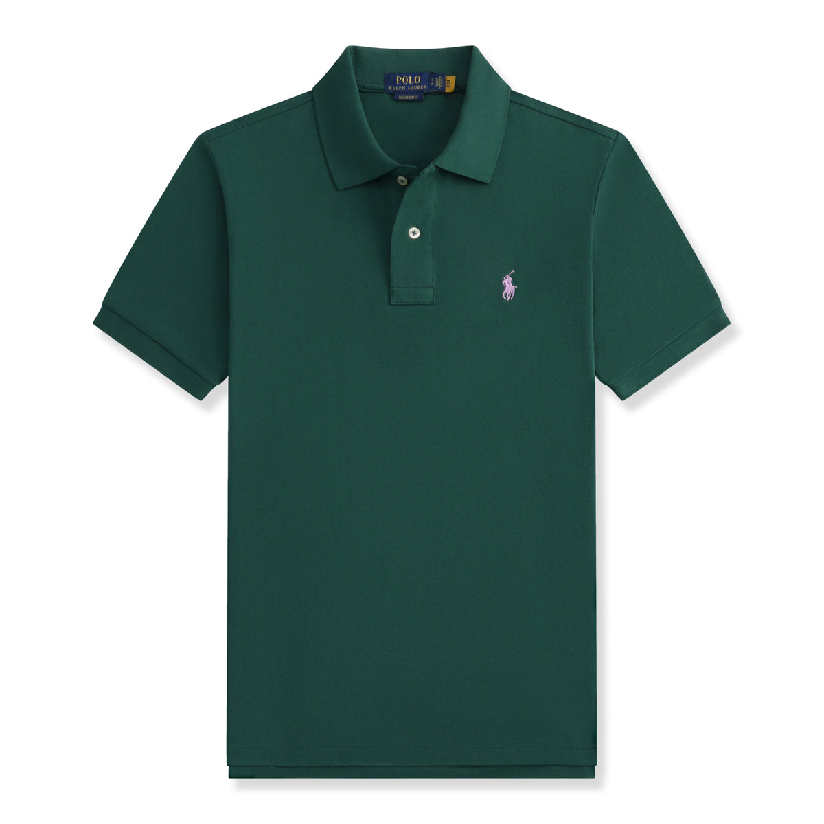 Men's Short Sleeve Polo Shirt with Ribbed Collar and Three-Button Placket