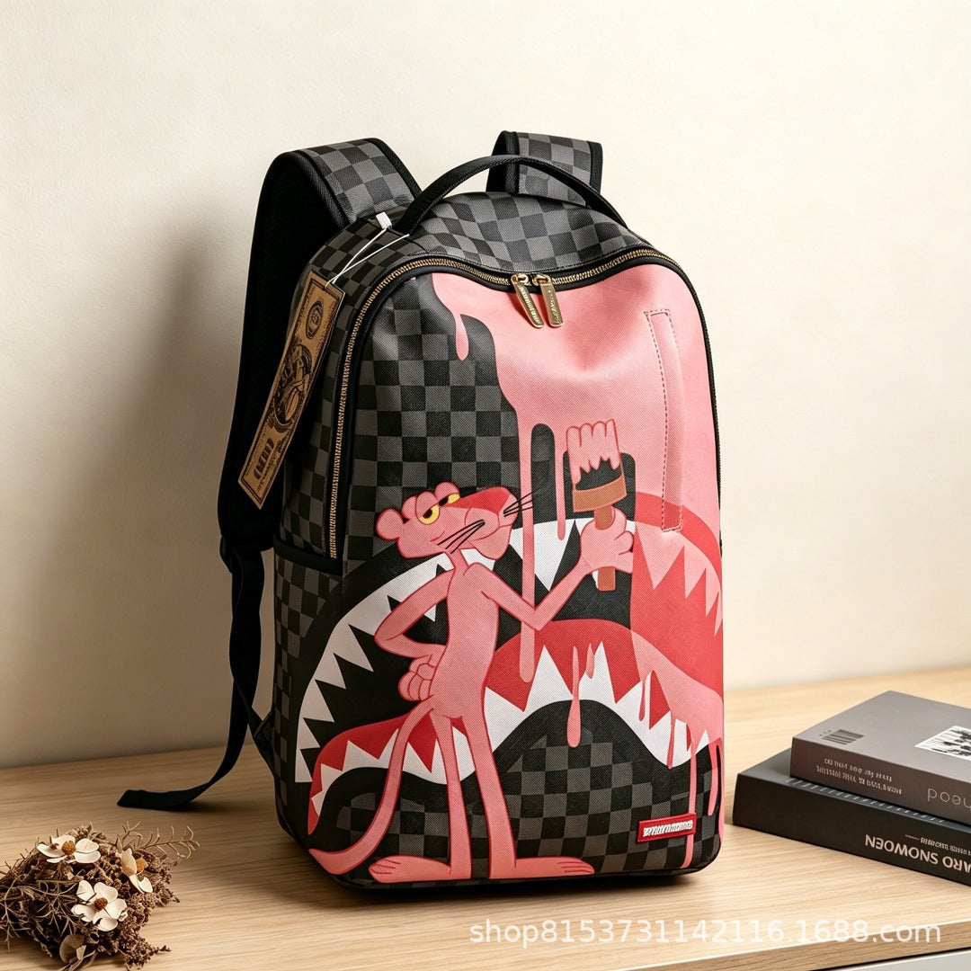 Men Cross-border foreign trade trendy brand shark GOD backpack, back-to-school leisure travel expert, must-have factory direct delivery, uninterrupted stock.