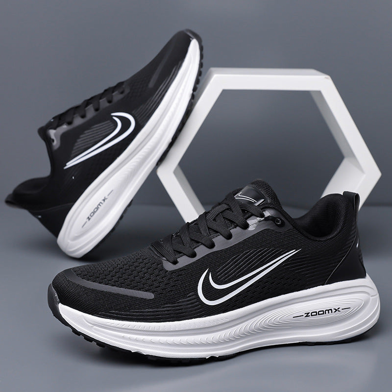 Men's Lightweight Mesh Lace-Up Running Shoes with Cushioned Sole