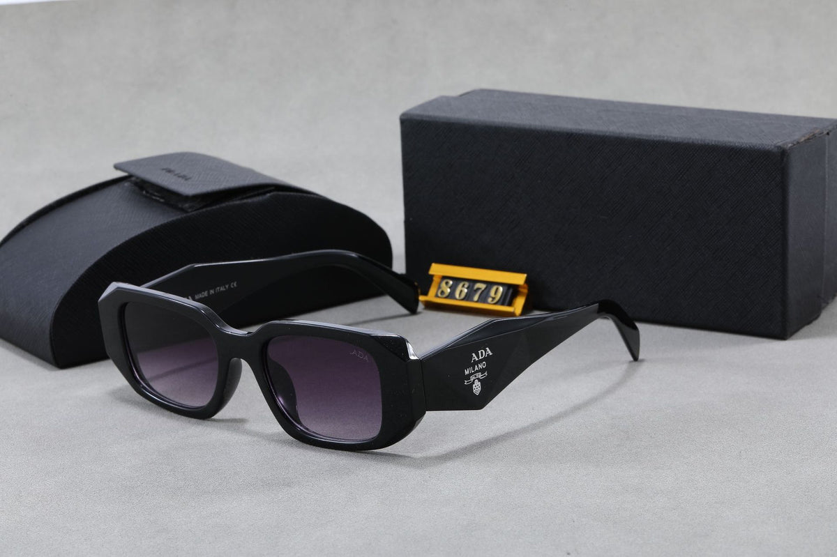 Angular Polygonal Full Rim Sunglasses with UV Protection