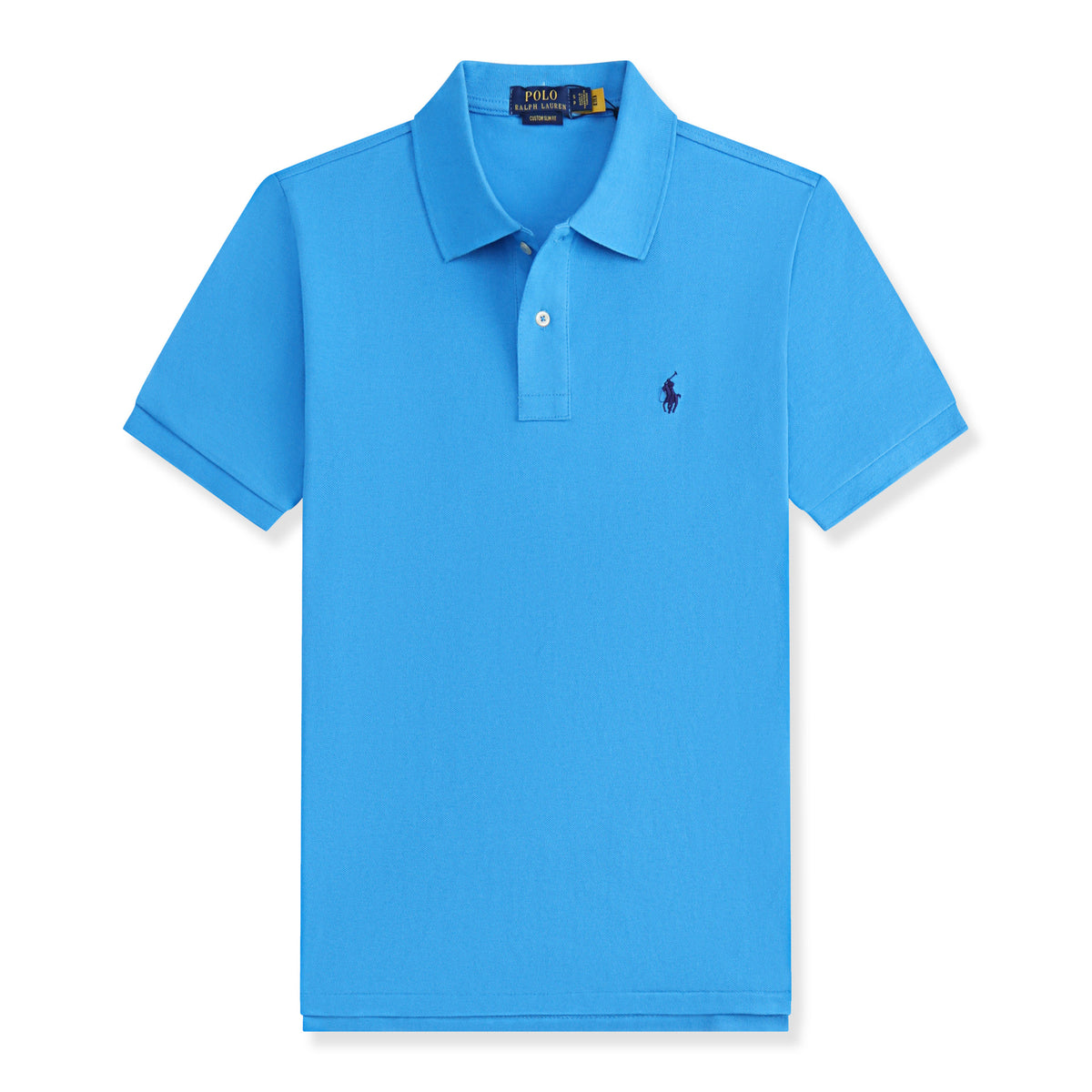 Men's Short Sleeve Polo Shirt with Ribbed Collar and Three-Button Placket