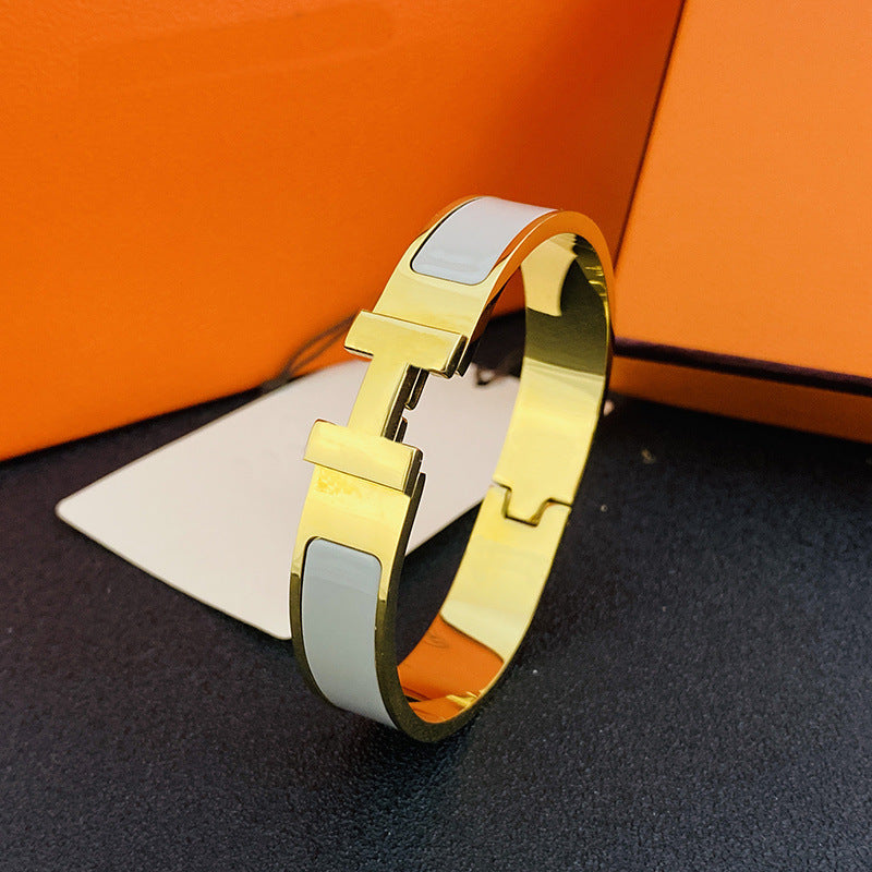 12mm wide H Letter Luxe Bracelet For Women