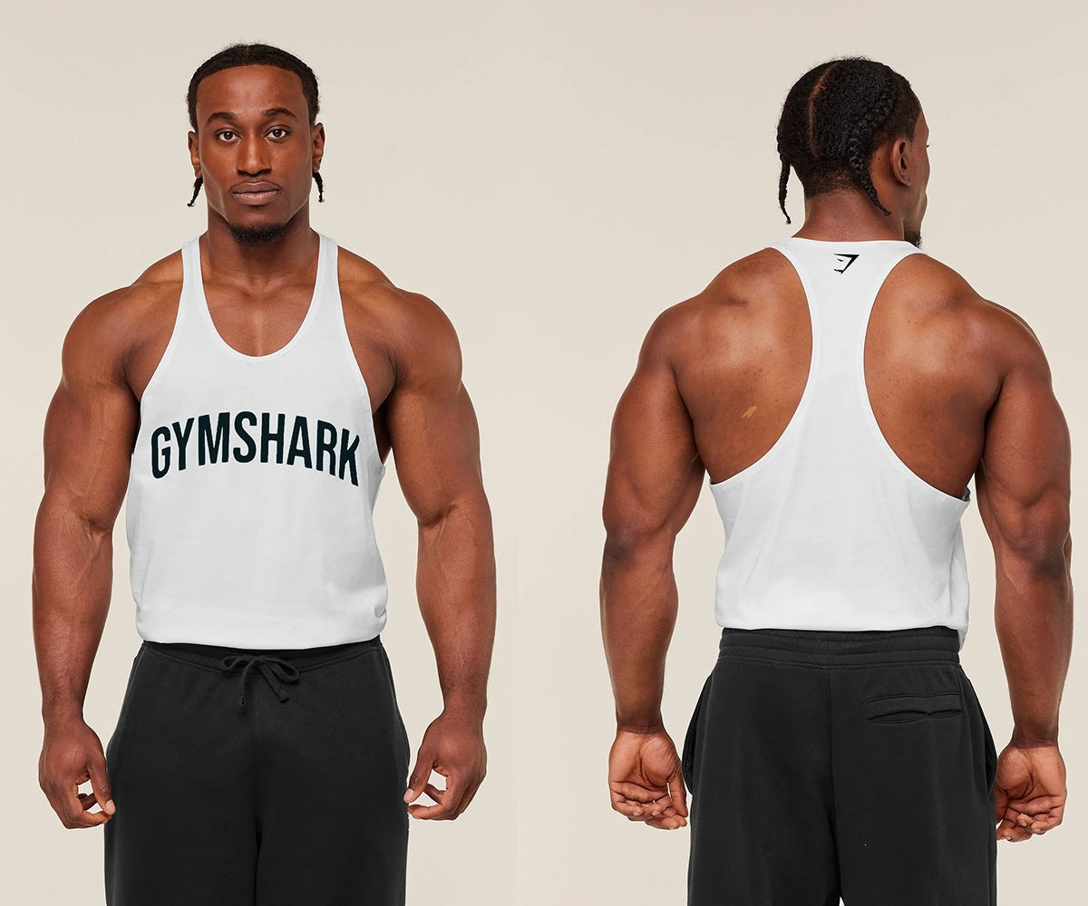 Men's Racerback Scoop Neck Training Tank Top with Graphic Print