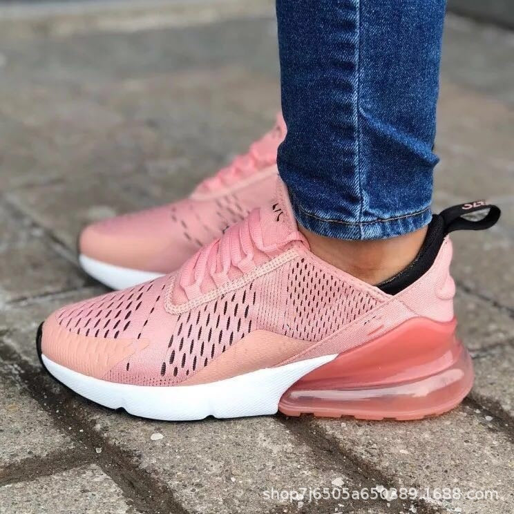 Women's Mesh Lace-Up Sneakers with Visible Air Cushion Heel