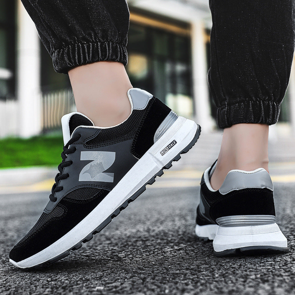 Low-Top Mesh Panel Lace-Up Sneakers with Lugged Soles