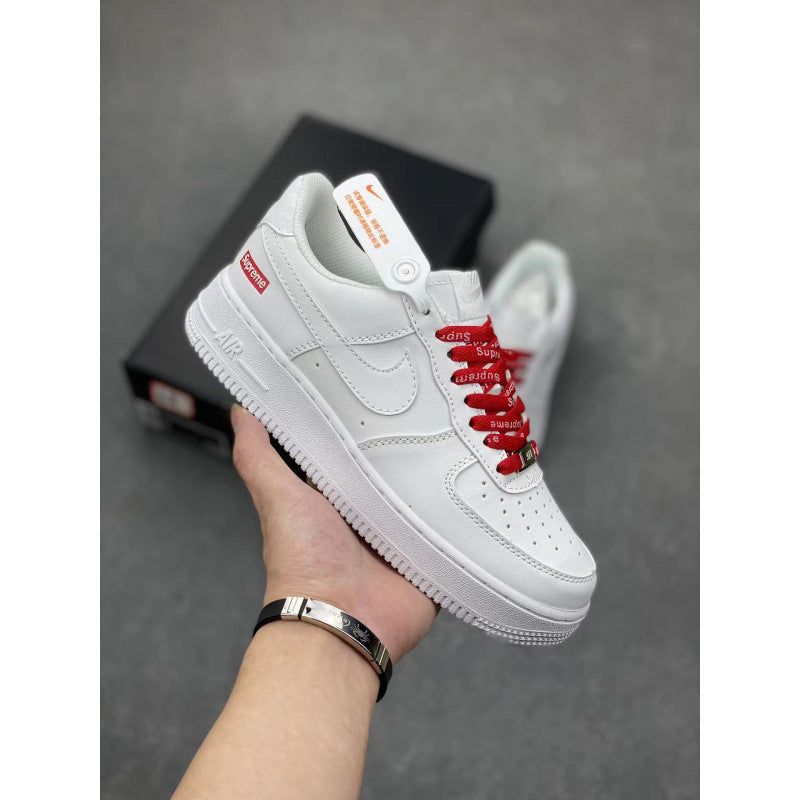 Putian High Quality AF1 Air Force One Valentine's Day White Hook Male and Female Couple Campus Versatile Heightened Athletic Board Shoes