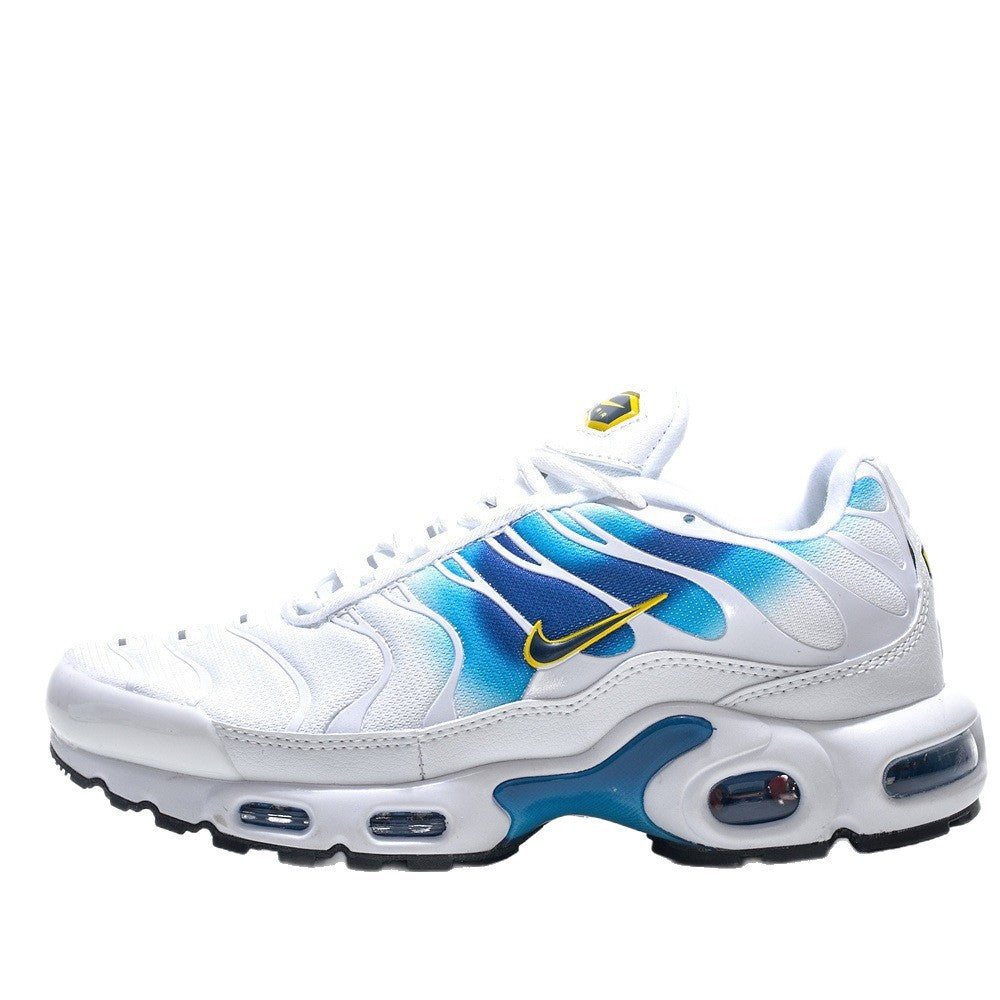 Men's Mesh Lace-Up Running Shoes with Visible Air Cushion Sole