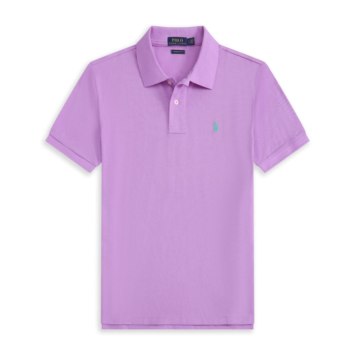 Men's Short Sleeve Polo Shirt with Ribbed Collar and Three-Button Placket