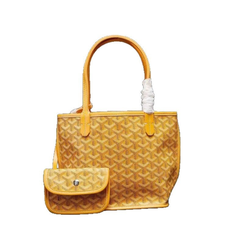 Luxe Geometric Patterned Tote Bag Mini Pouch Set