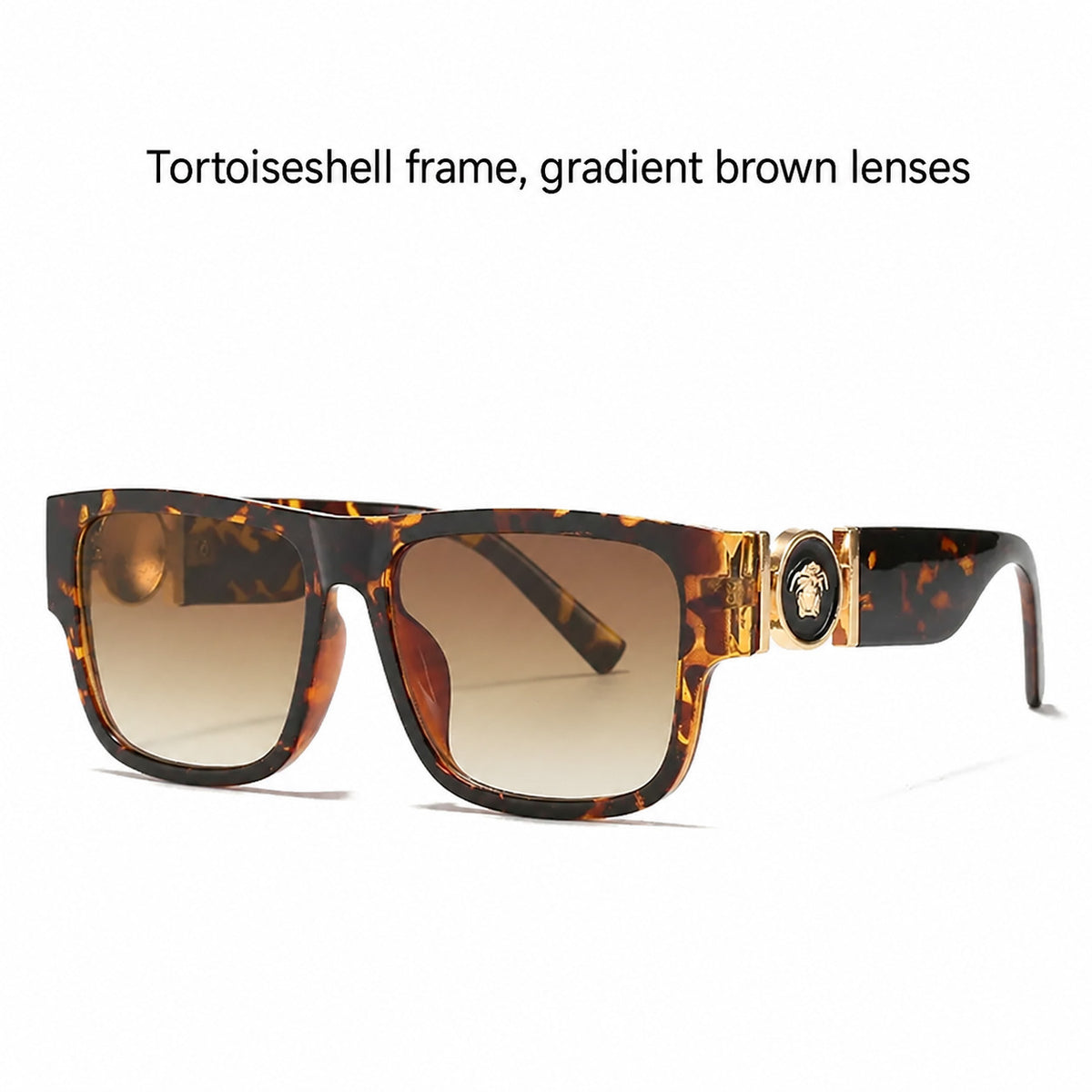 Oversized Square Sunglasses with Wide Temple Arms