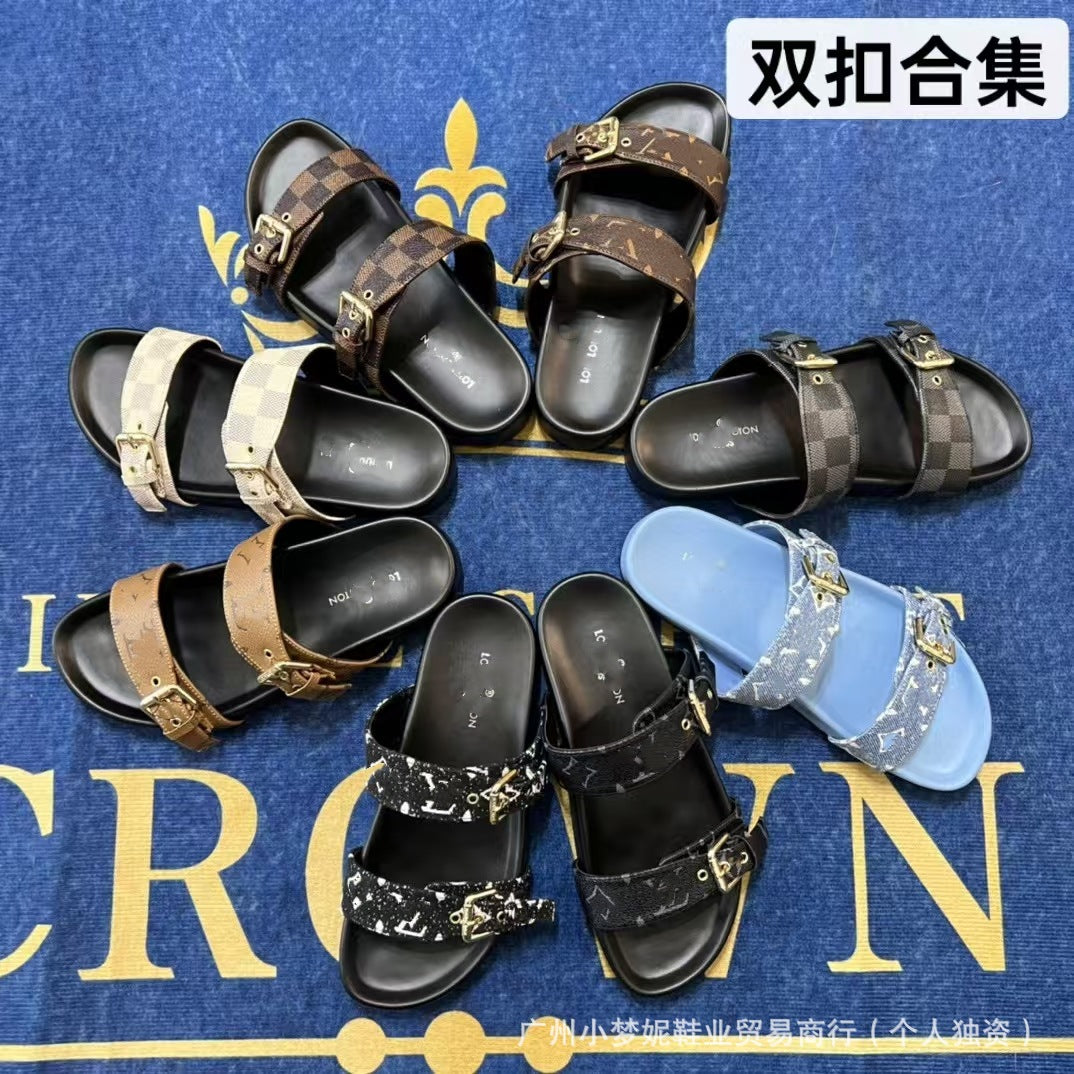 Unisex Premium Buckle Sandals Dual Straps