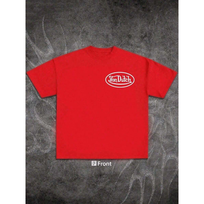 Crew Neck Short Sleeve Graphic T-Shirt with Back Snake Print