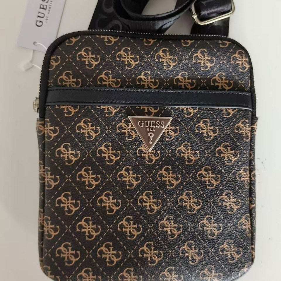 Premium Logo Print Men's Crossbody Shoulder Bag