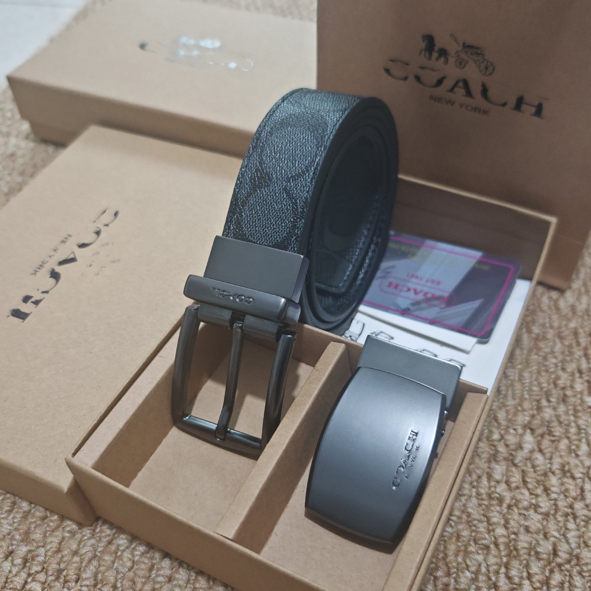 Premium Men's Interchangeable Belt Gift Set