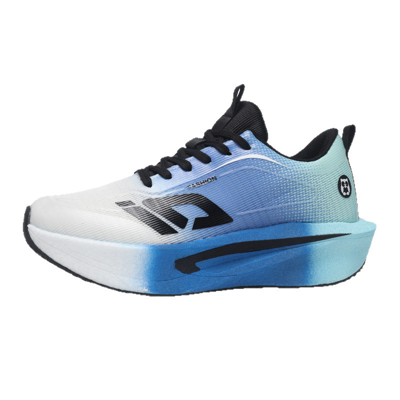 Men's Lace-Up Running Shoes with Thick Cushioned Sole