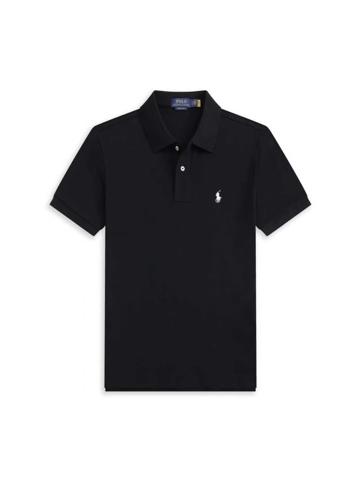 Men's Short Sleeve Polo Shirt with Ribbed Collar and Button Placket