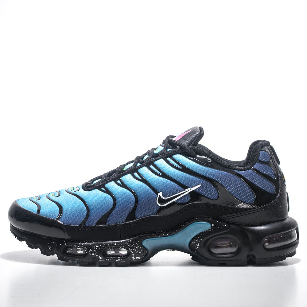 Men's Mesh Lace-Up Running Shoes with Visible Air Cushion Sole