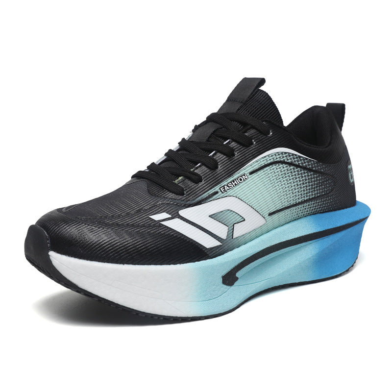 Men's Lace-Up Running Shoes with Thick Cushioned Sole