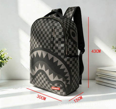 Men Cross-border foreign trade trendy brand shark GOD backpack, back-to-school leisure travel expert, must-have factory direct delivery, uninterrupted stock.