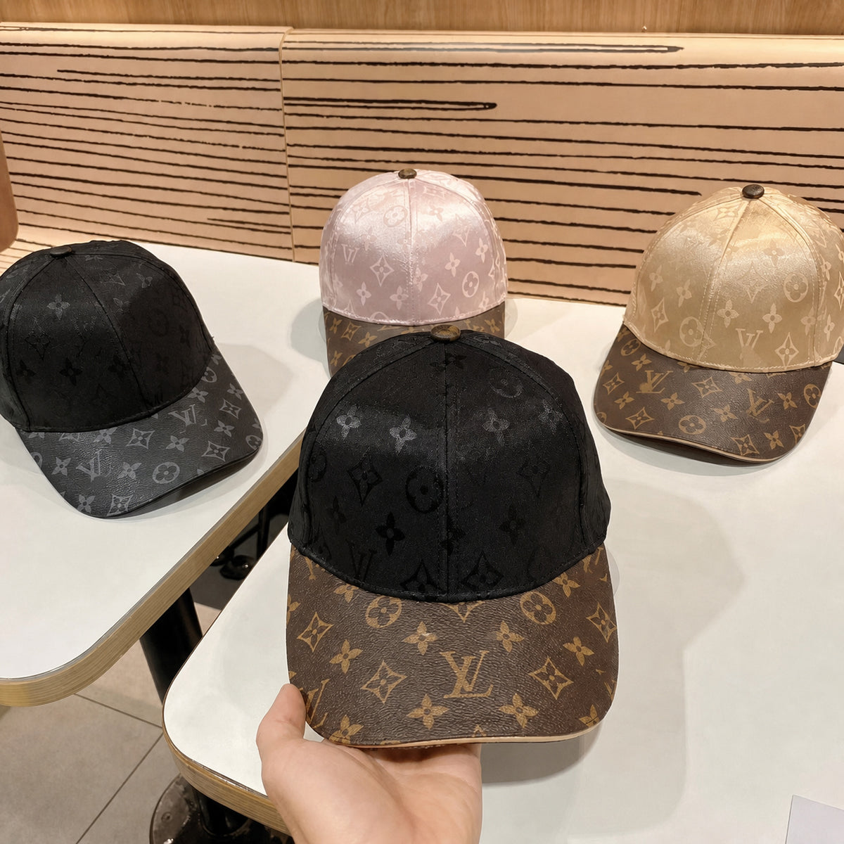 Structured Baseball Cap with Curved Brim and Adjustable Back Strap
