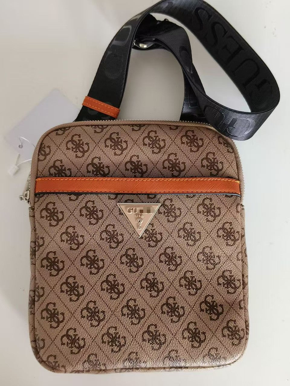Premium Logo Print Men's Crossbody Shoulder Bag