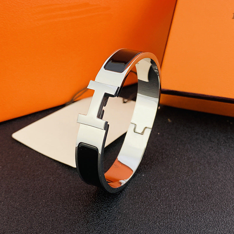12mm wide H Letter Luxe Bracelet For Women