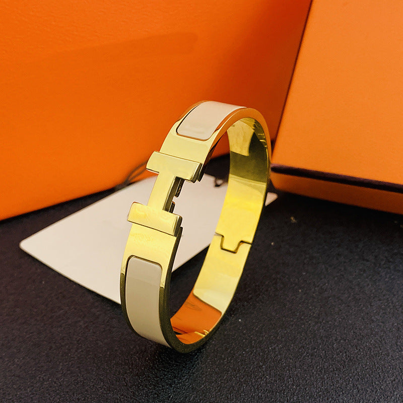 12mm wide H Letter Luxe Bracelet For Women