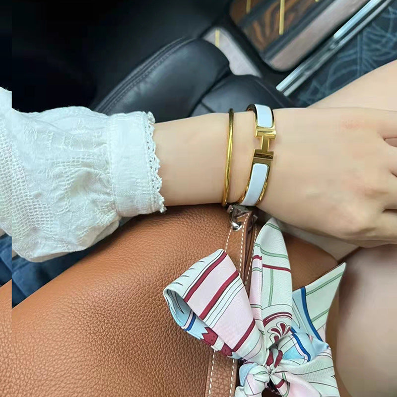 12mm wide H Letter Luxe Bracelet For Women