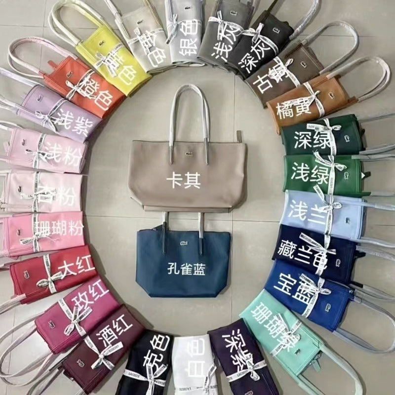 Textured Tote Bag with Bow Detail and Zip Top Closure