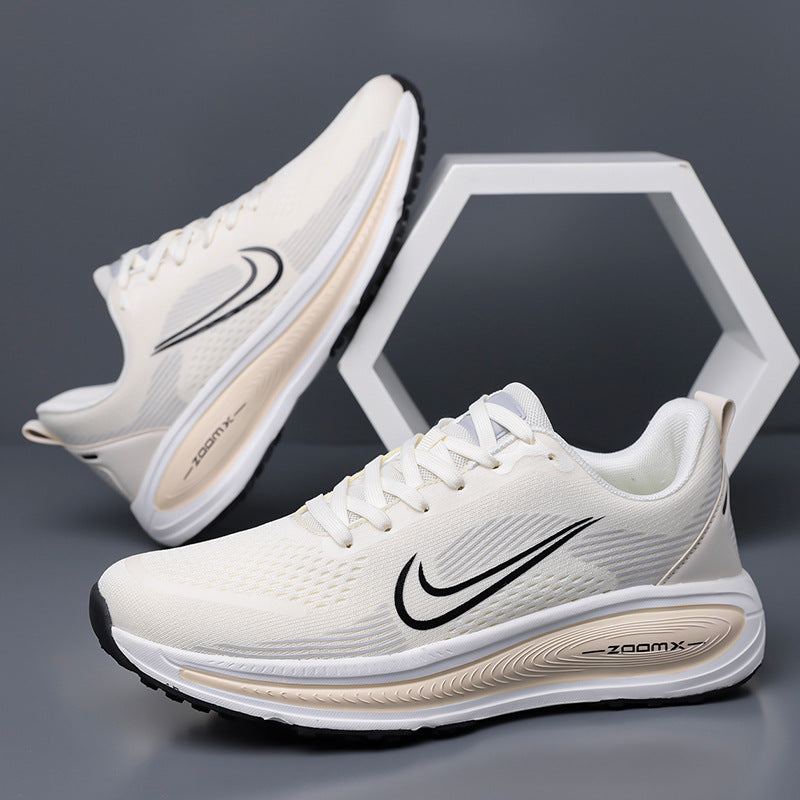Men's Lightweight Mesh Lace-Up Running Shoes with Cushioned Sole