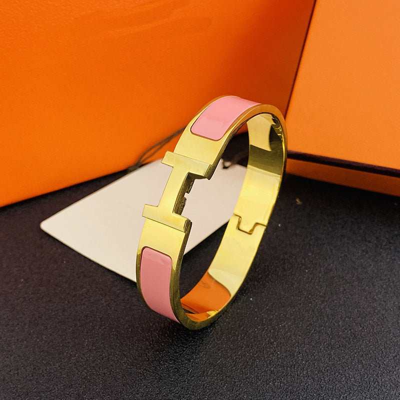 12mm wide H Letter Luxe Bracelet For Women