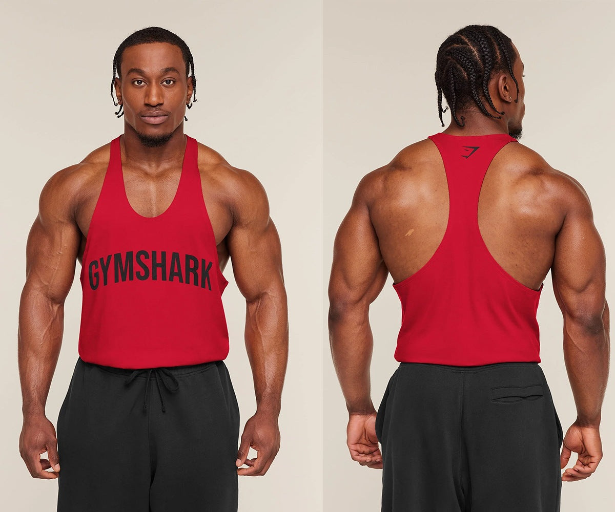 Men's Racerback Scoop Neck Training Tank Top with Graphic Print