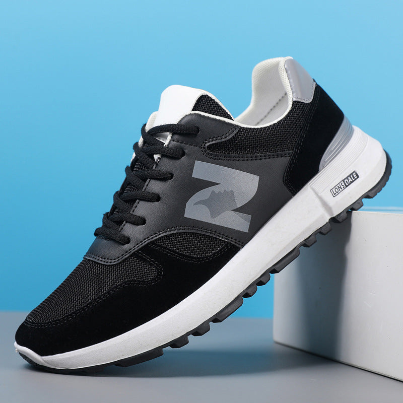 Low-Top Mesh Panel Lace-Up Sneakers with Lugged Soles