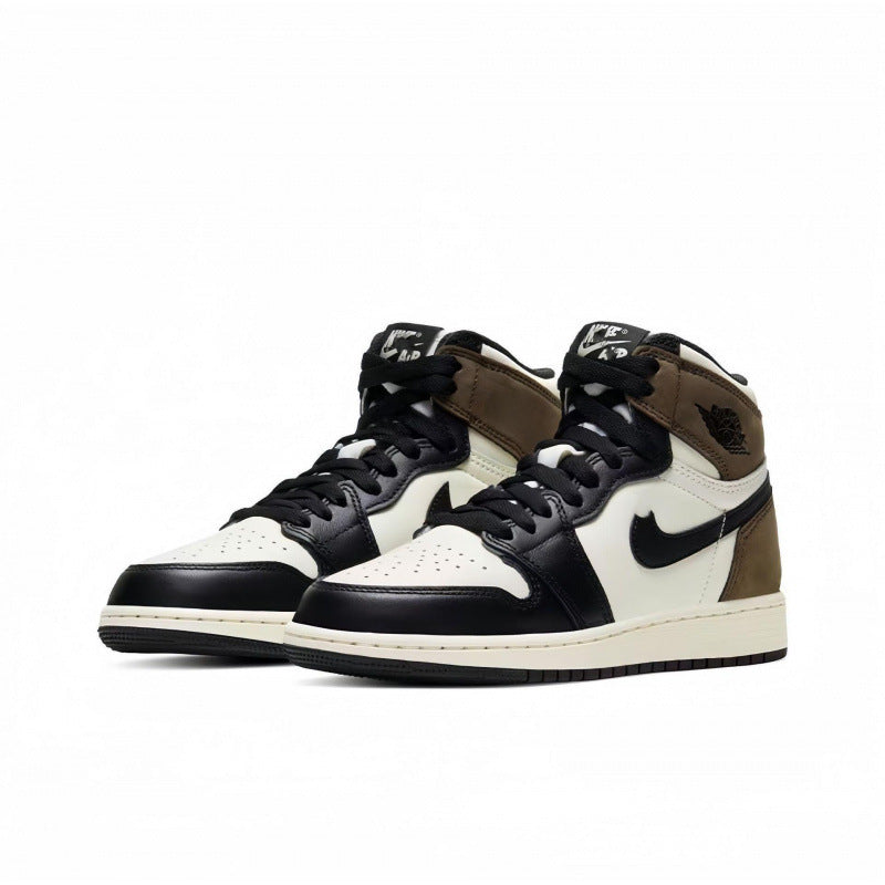 High Top Lace-Up Sneakers with Perforated Toe