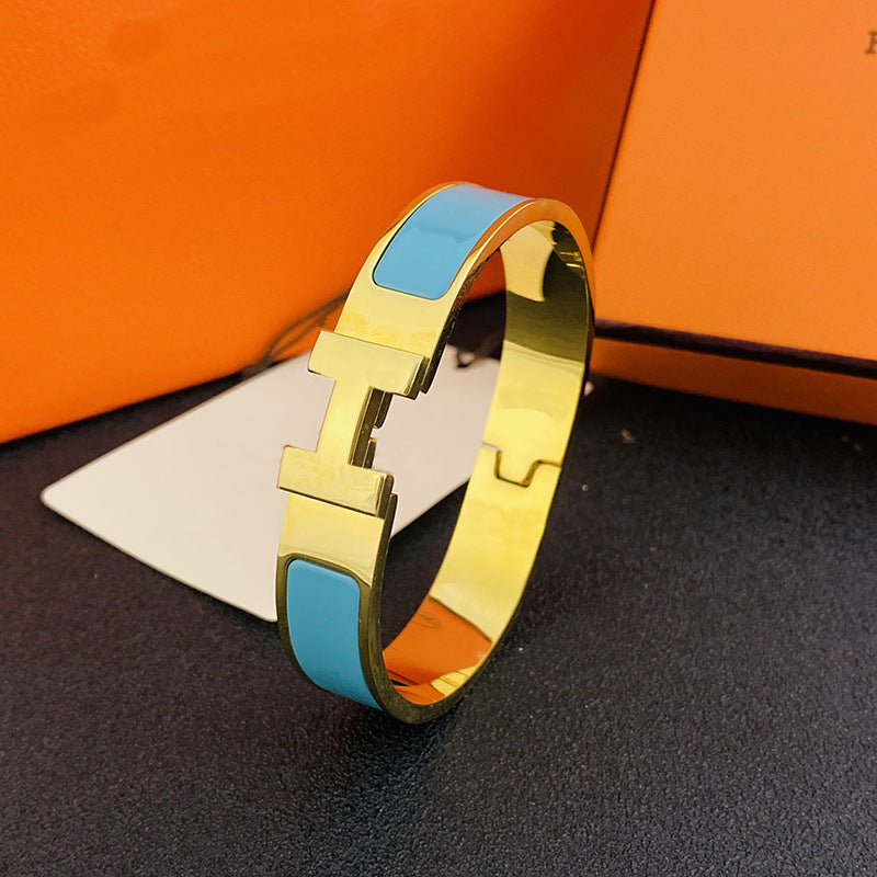 12mm wide H Letter Luxe Bracelet For Women