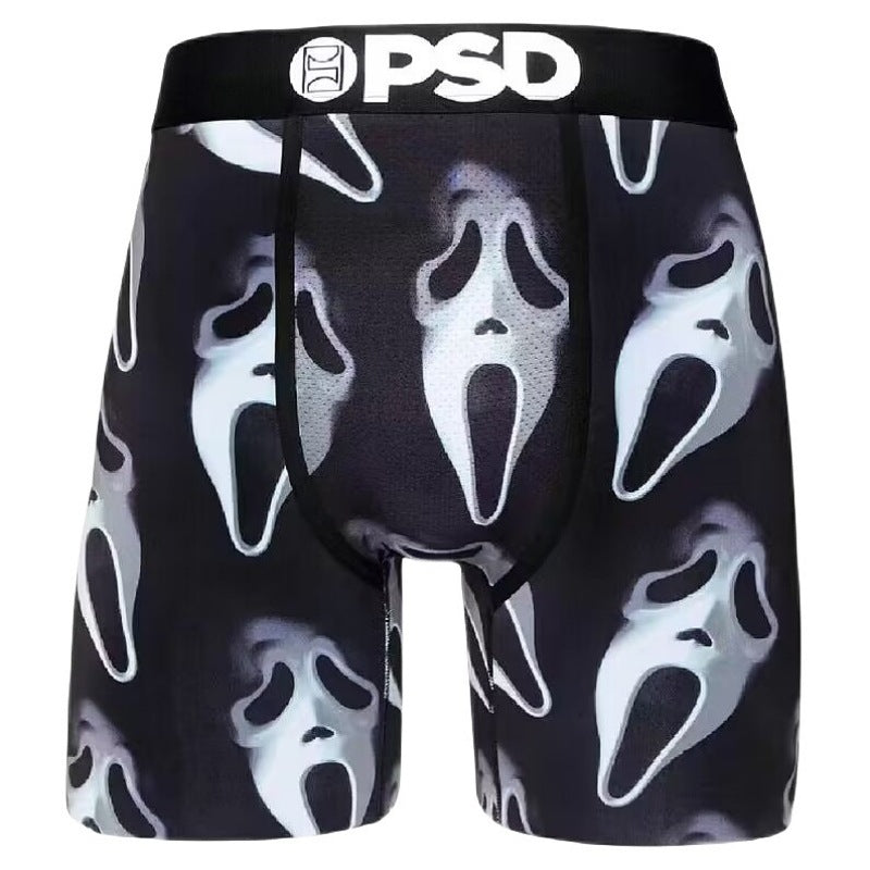 PSD American Men's  Cartoon Print Sports Quick Dry Running Fitness Boxer Shorts Swim Trunks Boys Trend