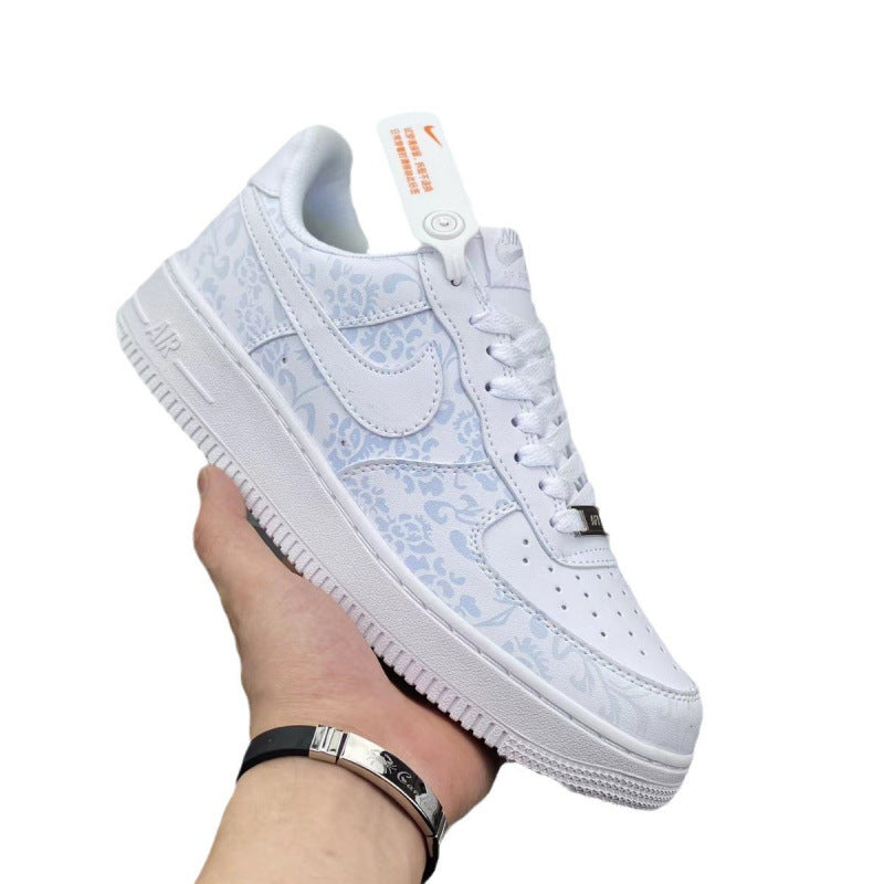 Putian High Quality AF1 Air Force One Valentine's Day White Hook Male and Female Couple Campus Versatile Heightened Athletic Board Shoes