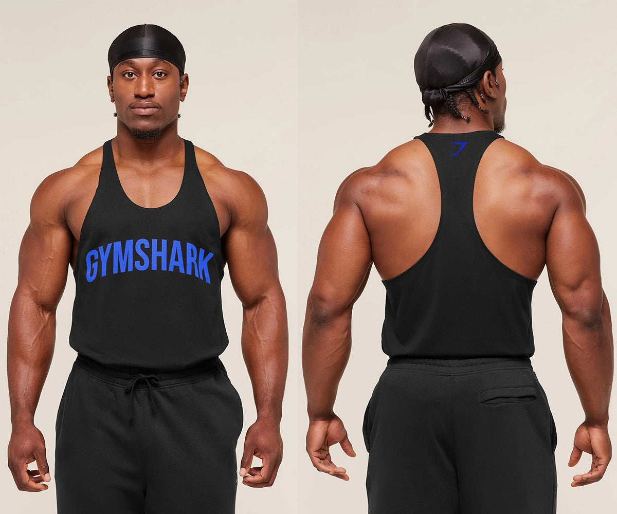 Men's Racerback Scoop Neck Training Tank Top with Graphic Print