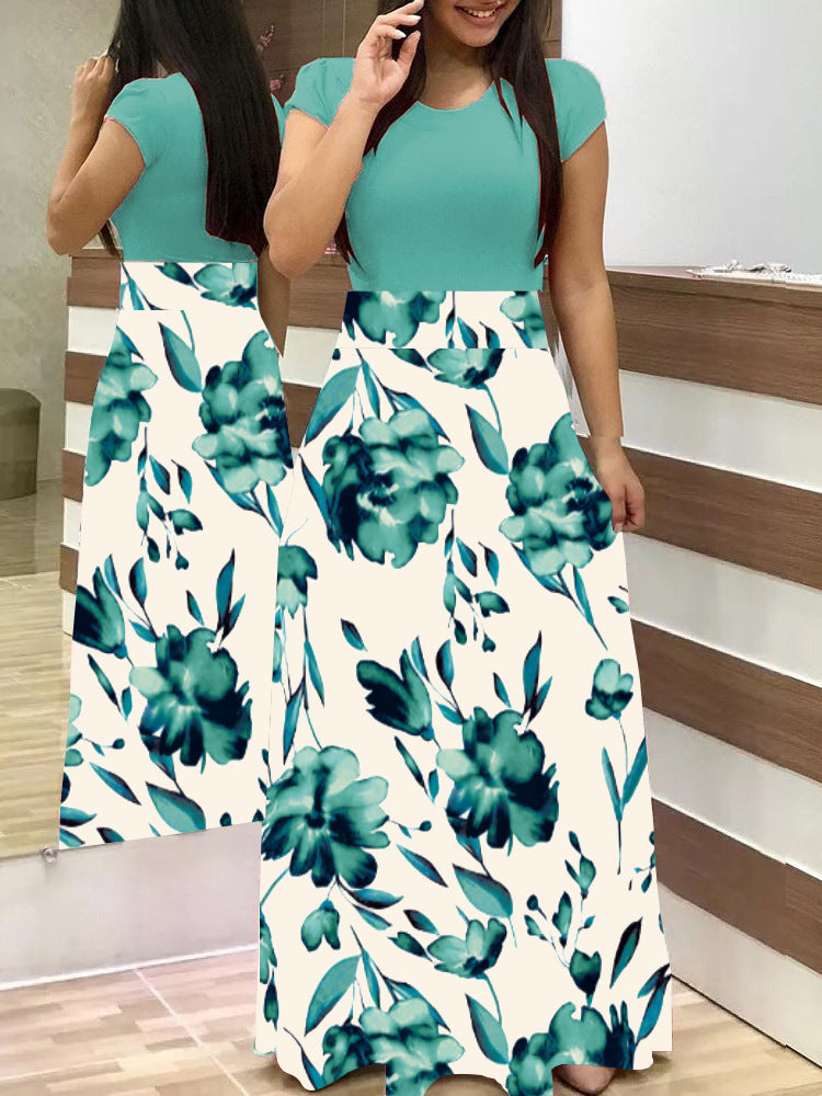 Floral High Waist Maxi Skirt with Flared Swing Silhouette