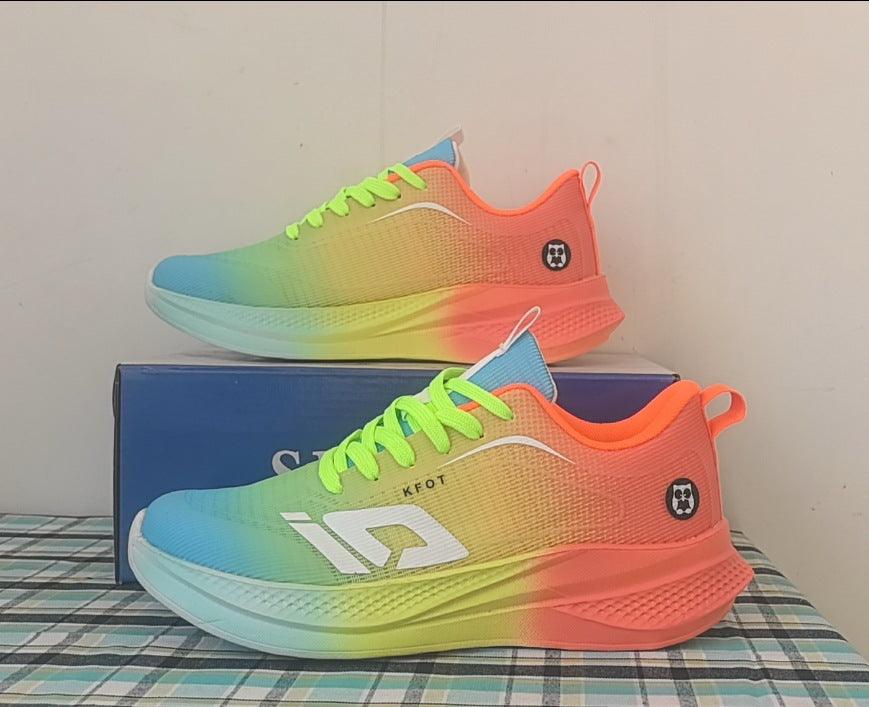 Men's Lace-Up Running Shoes with Thick Cushioned Sole