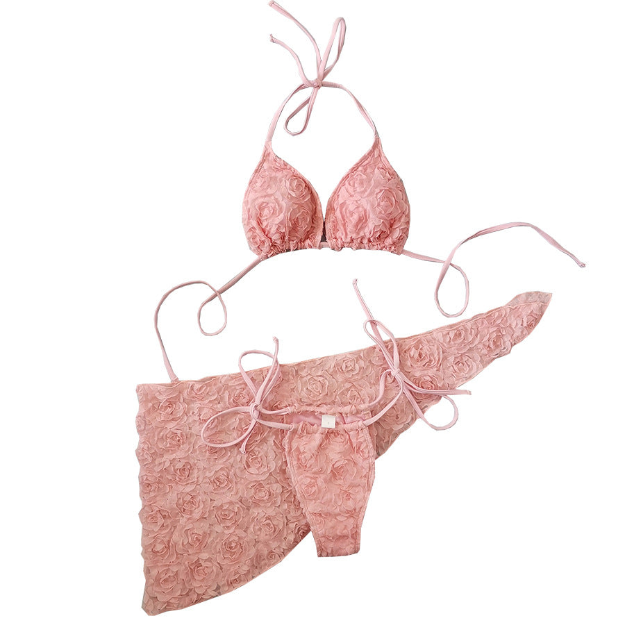 Luxe Three Piece Bikini Set Premium Beachwear With Flowy Sarong And Adjustable Top For Effortless Resort Chic