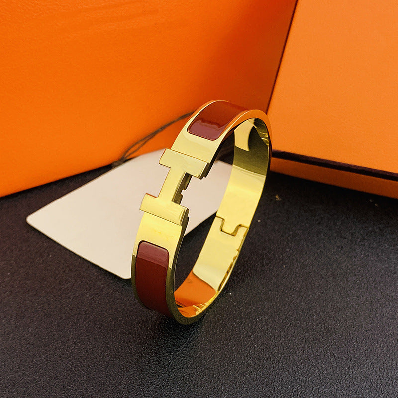 12mm wide H Letter Luxe Bracelet For Women
